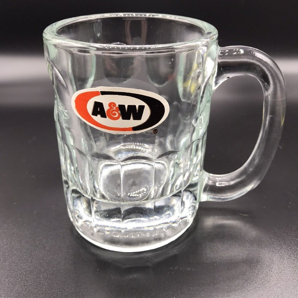 Vintage Small 8 Ounce A&W Root Beer Mug Heavy Glass